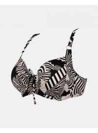 Γυναικείο Μαγιό top Rock Club - Macacao print - Bikini για μεγάλο στήθος - Regular Fit - Lycra - Cup E