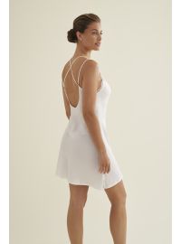 Γυναικείο νυφικό νυχτικό Promise - Λευκό - Σατέν - Regular Fit - Polyester