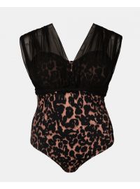 Γυναικείο Γυναικείο Plus Size μαγιό ολόσωμο Rock Club - Animal print - Πολυμορφικό - Cup E F -Lycra