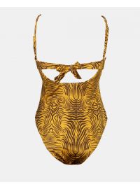 Γυναικείο μαγιό ολόσωμο Strapless Rock Club - Άνοιγμα μπροστά - Siba print - Regular Fit - Lycra