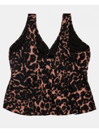 Γυναικείο Μαγιό Τανκίνι Rock Club - Animal κρουαζέ - Plus Size - Lycra