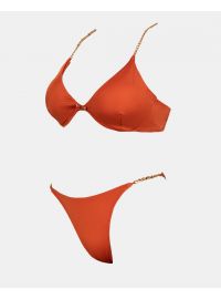 Γυναικείο Σετ μαγιό Rock Club - Terracotta - Bikini με αλυσίδες - Regular Fit - Lycra