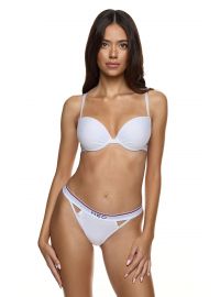 Γυναικείο Σουτιέν Push Up MED GIO - Λευκό - Logo MED λάστιχο - Regular Fit - Polyester - Cup B