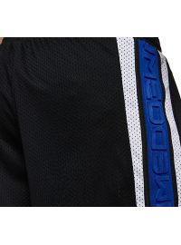 MED Ανδρικό Σορτς MARC - Μαύρο αθλητικό - Μπλε ρίγα - Regular Fit - Polyester