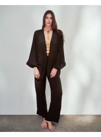 Γυναικείο Beachwear παντελόνι Rock Club - Μαύρη Παντελόνα - Γάζα - Regular Fit