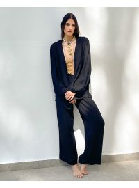 Γυναικείο Beachwear παντελόνι Rock Club - Μαύρη Παντελόνα - Γάζα - Regular Fit