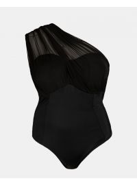 Γυναικείο Γυναικείο Plus Size μαγιό ολόσωμο Rock Club - Μαύρο - Πολυμορφικό - Cup E F -Lycra