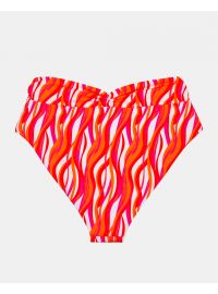 Γυναικείο Μαγιό slip Plus Size Rock Club - Ψηλόμεσο - Μπικίνι κρουαζέ - Waves Print - Lycra