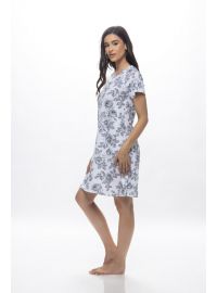 Γυναικείο νυχτικό Galaxy - Λευκό φλοράλ - Mini - Regular Fit - CottonΓυναικείο νυχτικό Galaxy - Λευκό φλοράλ - Mini - Regular Fit - Cotton