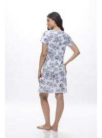 Γυναικείο νυχτικό Galaxy - Λευκό φλοράλ - Mini - Regular Fit - Cotton