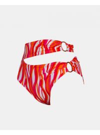 Γυναικείο Ψηλόμεσο μαγιό slip Rock Club - Waves print - Σλιπ  με κρίκους - Regular Fit - Lycra