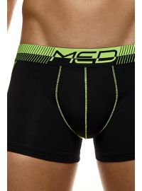MED Ανδρικό boxer MORGAN - Μαύρο - FLUO LIME λάστιχο - Regular Fit - Modal