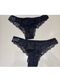 Γυναικείο Brazil Cotonella - Cotton Δαντέλα  - Μαύρα - 2 pack