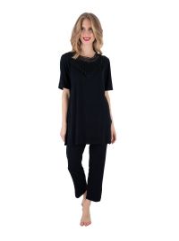 Γυναικείο Homewear Set Claire Katrania - Μπλούζα Παντελόνι - Μαύρο