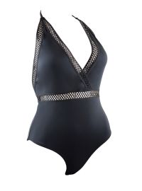 Γυναικείο μαγιό ολόσωμο Rock Club - Μαύρο - V Neck - Κρουαζέ