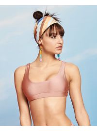 Μαγιό αθλητικό Rock Club - Nude γυαλιστερό - Μπουστάκι