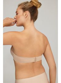 Γυναικείο Σουτιέν στράπλες Promise - Μπεζ - Regular Fit - Polyester - Cup D - Μεγάλα Μεγέθη