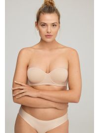 Γυναικείο Σουτιέν στράπλες Promise - Μπεζ - Regular Fit - Polyester - Cup D - Μεγάλα Μεγέθη
