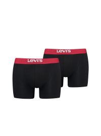 Ανδρικό Boxer Levi's - Fashion λάστιχο - Μαύρο Κόκκινο - 2 pack - Regular Fit - Cotton