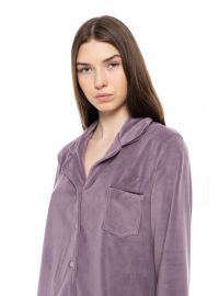 Γυναικεία Πυτζάμα σεμιζιέ Pink Label - Μωβ - Soft Velvet - Polyester  - Regular Fit