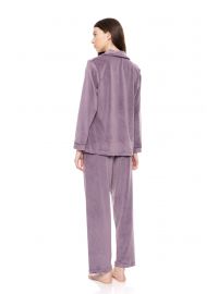 Γυναικεία Πυτζάμα σεμιζιέ Pink Label - Μωβ - Soft Velvet - Polyester  - Regular Fit