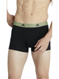 Ανδρικό boxer Adidas - Μαύρο - Χακί λάστιχο - 3 pack - Regular Fit - Cotton