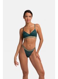 Γυναικεία Bralette Dorina - 1+1 ΔΩΡΟ - Γεωμετρική Δαντέλα - Πράσινο - Μπεζ -  Polyamide - Regular Fit