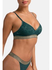 Γυναικεία Bralette Dorina - 1+1 ΔΩΡΟ - Γεωμετρική Δαντέλα - Πράσινο - Μπεζ -  Polyamide - Regular Fit