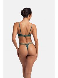 Γυναικεία Bralette Dorina - 1+1 ΔΩΡΟ - Γεωμετρική Δαντέλα - Πράσινο - Μπεζ -  Polyamide - Regular Fit