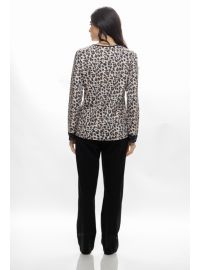 Γυναικεία πυτζάμα Galaxy - Animal print - Μαύρο παντελόνι - Regular Fit - Cotton