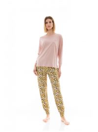 Γυναικεία Πυτζάμα Pink Label - Print - Ροζ - Viscose - Regular Fit