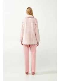 Γυναικεία Ρόμπα κοντή Vamp - Fleece - Πτι καρό - Ροζ - Regular Fit - Polyester