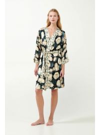 Γυναικεία Ρόμπα Vamp - Σταυρωτή  με ζώνη - Φλοράλ - Regular Fit - Viscose Satin