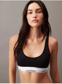 Γυναικείο Μπουστάκι Calvin Klein - Μαύρο - Λευκό Λάστιχο - Cotton - Regular FitΓυναικείο Μπουστάκι Calvin Klein - Μαύρο - Λευκό Λάστιχο - Cotton - Regular Fit