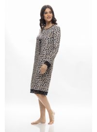 Γυναικείο νυχτικό Galaxy - Animal print - Midi - Regular Fit - Cotton