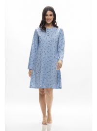Γυναικείο νυχτικό Galaxy - Γαλάζιο Φλοράλ - Mini - Regular Fit - Cotton