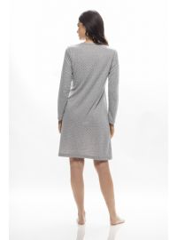 Γυναικείο νυχτικό Galaxy - Γκρι πουά - Mini - Regular Fit - Cotton