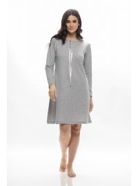 Γυναικείο νυχτικό Galaxy - Γκρι πουά - Mini - Regular Fit - Cotton