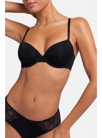 Γυναικείο Σουτιέν LORENA Dorina - Μαύρο δαντέλα & Κοραλί - 1+1 ΔΩΡΟ - Cup C D - Polyamide - Regular Fit