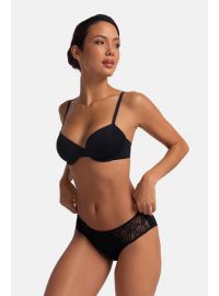 Γυναικείο Σουτιέν LORENA Dorina - Μαύρο δαντέλα & Κοραλί - 1+1 ΔΩΡΟ - Cup C D - Polyamide - Regular Fit