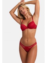 Γυναικείο Σουτιέν MACIE Dorina - Κόκκινο δαντέλα & Μαύρο - 1+1 ΔΩΡΟ - Cup C D - Polyamide - Regular Fit