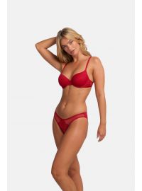 Γυναικείο Σουτιέν MACIE Dorina - Κόκκινο δαντέλα & Μαύρο - 1+1 ΔΩΡΟ - Cup C D - Polyamide - Regular Fit