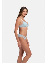 Γυναικείο Σουτιέν Push Up Dorina - Γαλάζιο δαντέλα & Γκρι - 1+1 ΔΩΡΟ - Cup B - Polyester - Regular Fit