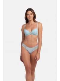 Γυναικείο Σουτιέν Push Up Dorina - Γαλάζιο δαντέλα & Γκρι - 1+1 ΔΩΡΟ - Cup B - Polyester - Regular Fit