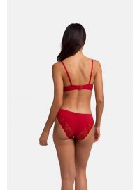 Γυναικείο Σουτιέν Push Up Dorina - Κόκκινο δαντέλα & Μπεζ - 1+1 ΔΩΡΟ - Cup B - Polyester - Regular Fit