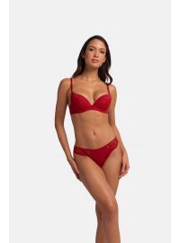 Γυναικείο Σουτιέν Push Up Dorina - Κόκκινο δαντέλα & Μπεζ - 1+1 ΔΩΡΟ - Cup B - Polyester - Regular Fit