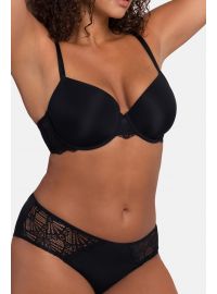 Σουτιέν 3/4 Dorina LORENA - Μαύρο & Κοραλί - 1+1 ΔΩΡΟ - Cup E D - Polyamide - Regular Fit