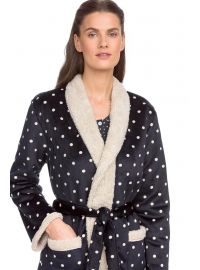 Γυναικεία ρόμπα Vamp - Fleece - Μπλε - Πουά - Polyester