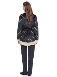 Γυναικεία ρόμπα Vamp - Fleece - Μπλε - Πουά - Polyester