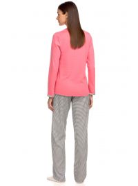 Γυναικεία Πυτζάμα Vamp - Ροζ - Παντελόνι πουά - Cotton